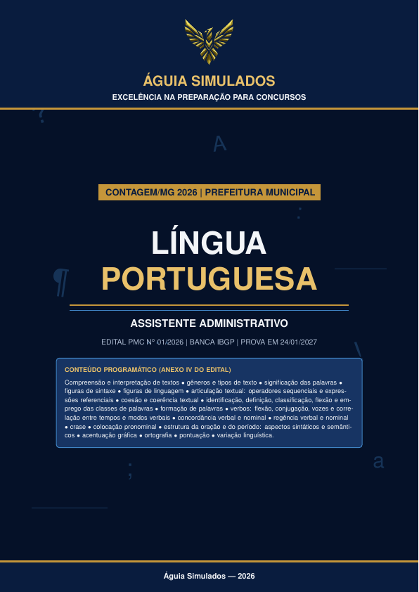 Apostila de Língua Portuguesa – Contagem/MG 2026, Edital PMC nº 01/2026