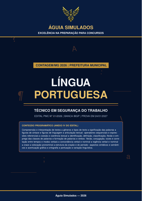 Apostila de Língua Portuguesa – Contagem/MG 2026, Edital PMC nº 01/2026