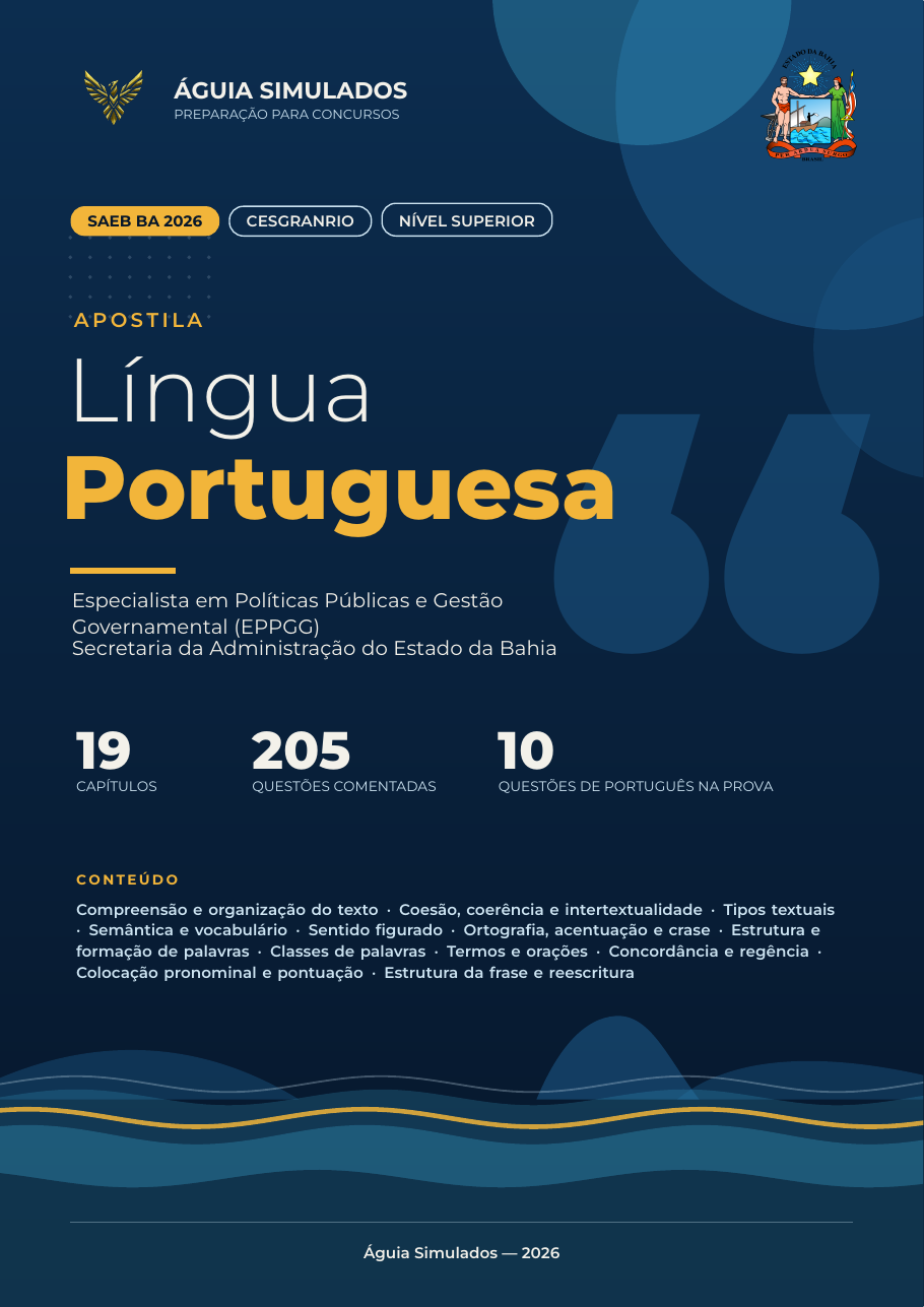Capa da Apostila de Língua Portuguesa — SAEB Bahia 2026