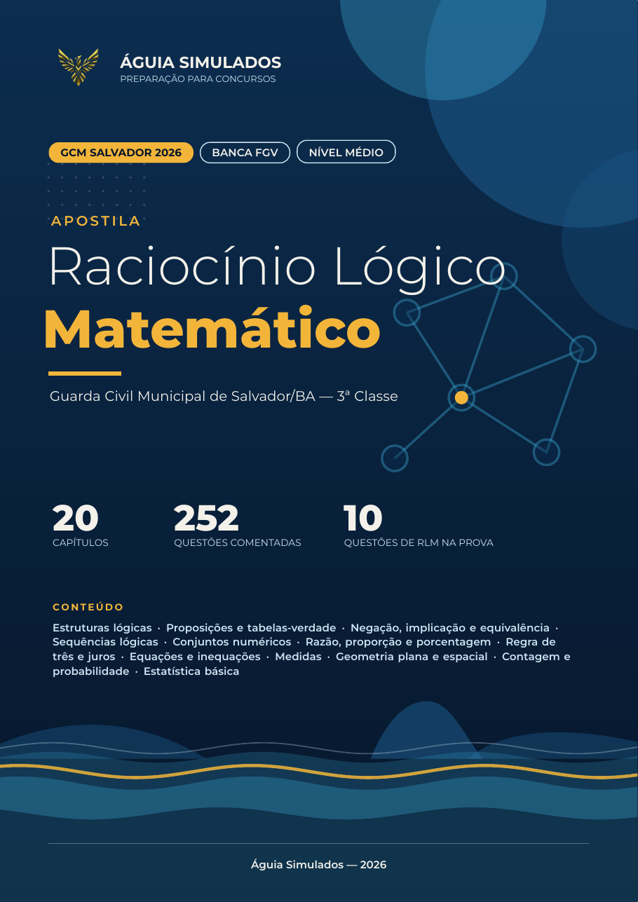 Capa da Apostila de Raciocínio Lógico-Matemático — GCM Salvador/BA 2026