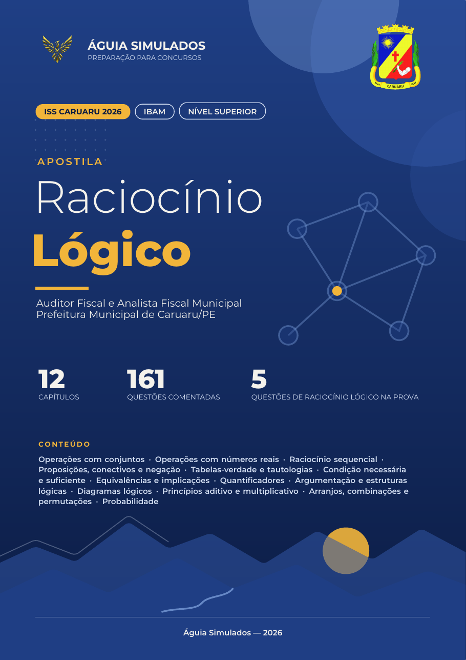 Capa da Apostila de Raciocínio Lógico — ISS Caruaru 2026