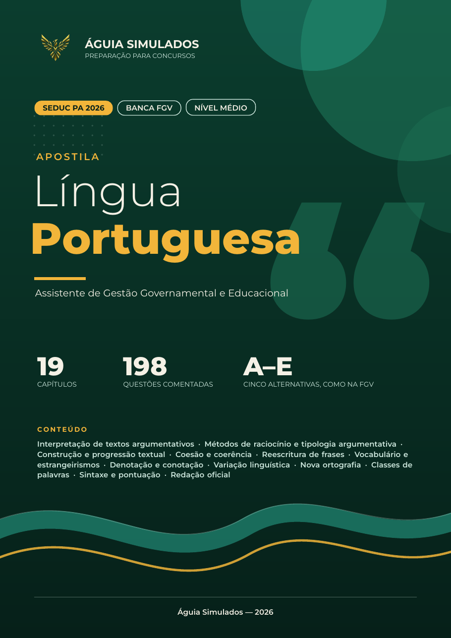 Capa da Apostila de Língua Portuguesa — Nível Médio, SEDUC PA 2026
