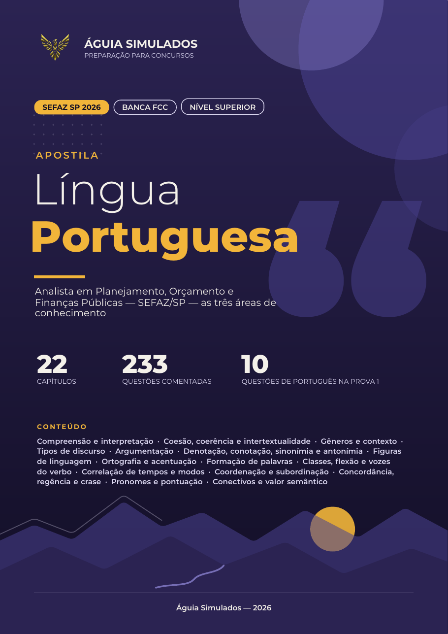 Capa da Apostila de Língua Portuguesa — SEFAZ SP 2026