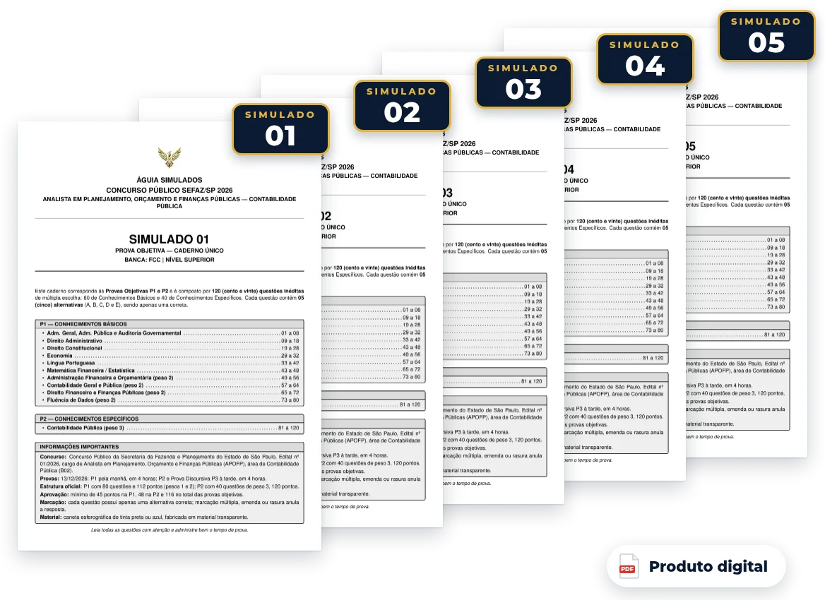 Capas dos simulados do pack — SEFAZ SP 2026